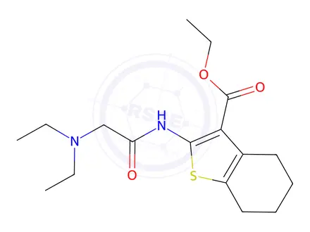 Chemical structure of ethyl 2-(2-(diethylamino)acetamido)-4,5,6,7-tetrahydrobenzo[b]thiophene-3-carboxylate