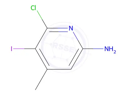 Chemical structure of 2-Pyridinamine, 6-chloro-5-iodo-4-methyl-