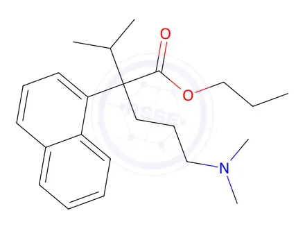 Chemical structure of α-[3-(Dimethylamino)propyl]-α-isopropyl-1-naphthaleneacetic acid propyl ester
