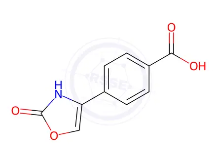 Chemical structure of 4-(2-oxo-2,3-dihydro-1,3-oxazol-4-yl)benzoic acid