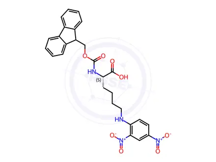 Chemical structure of (2S)-6-(2,4-Dinitroanilino)-2-(9H-fluoren-9-ylmethoxycarbonylamino)hexanoic Acid