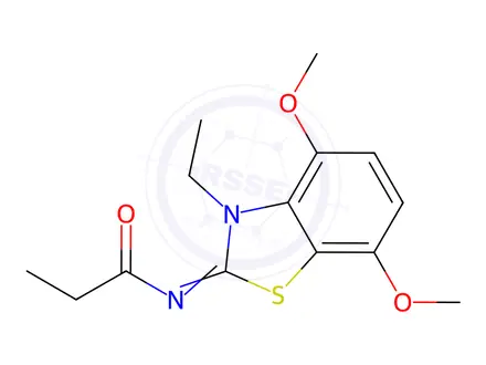 Chemical structure of N-(3-Ethyl-4,7-dimethoxybenzo[d]thiazol-2(3H)-ylidene)propionamide