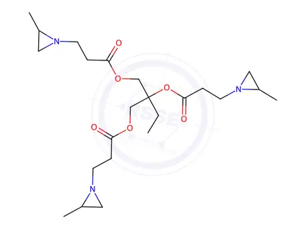 Chemical structure of 2-(((3-(2-Methylaziridin-1-yl)propanoyl)oxy)methyl)butane-1,2-diyl bis(3-(2-methylaziridin-1-yl)propanoate)
