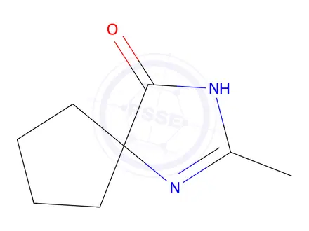 Chemical structure of 2-methyl-1,3-diazaspiro[4.4]non-1-en-4-one