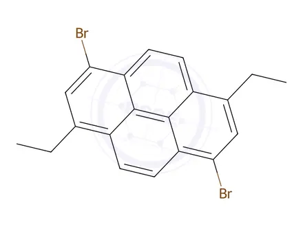 Chemical structure of 1,6-Dibromo-3,8-diethylpyrene