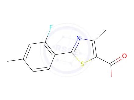 Chemical structure of 2-(2-Fluoro-4-methylphenyl)-4-methylthiazole-5-carboxylic acid