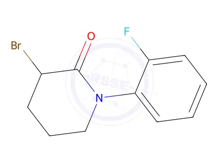 Chemical structure of 3-bromo-1-(2-fluorophenyl)piperidin-2-one