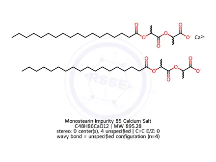 Chemical structure of Monostearin Impurity 85 Calcium Salt