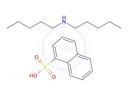 Chemical structure of naphthalenesulphonic acid, compound with dipentylamine (1:1)