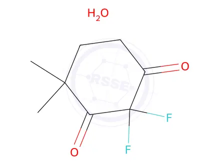 Chemical structure of 2,2-Difluoro-4,4-Dimethylcyclohexane-1,3-dione (hydrate)