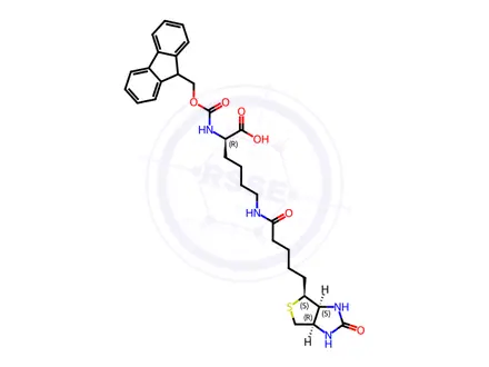 Chemical structure of Fmoc-D-lys(biotin)-OH