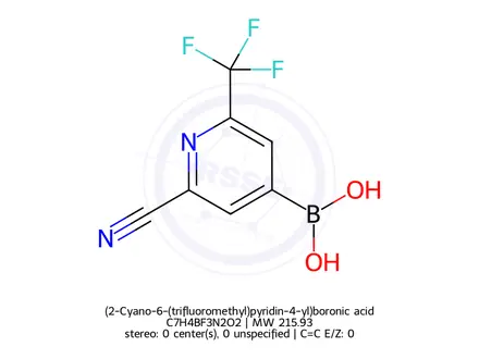 Chemical structure of (2-Cyano-6-(trifluoromethyl)pyridin-4-yl)boronic acid