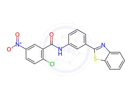 Chemical structure of N-(3-(Benzo[d]thiazol-2-yl)phenyl)-2-chloro-5-nitrobenzamide