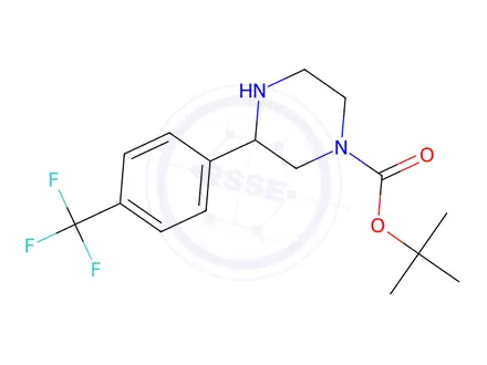 Chemical structure of tert-Butyl (R)-3-(4-(trifluoromethyl)phenyl)piperazine-1-carboxylate