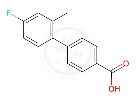 Chemical structure of 4-(4-Fluoro-2-methylphenyl)benzoic acid