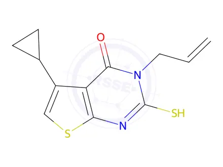 Chemical structure of 5-Cyclopropyl-3-(Prop-2-En-1-Yl)-2-Sulfanyl-3h,4h-Thieno[2,3-D]Pyrimidin-4-One