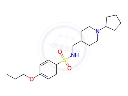 Chemical structure of N-((1-Cyclopentylpiperidin-4-yl)methyl)-4-propoxybenzenesulfonamide