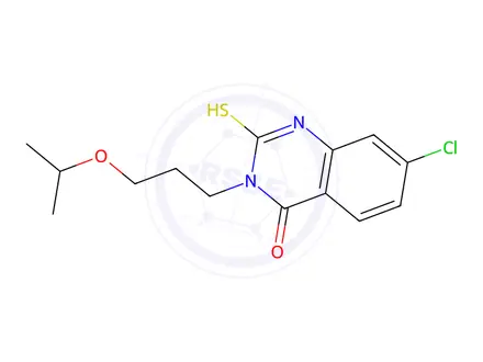 Chemical structure of 7-Chloro-3-[3-(propan-2-yloxy)propyl]-2-sulfanyl-3,4-dihydroquinazolin-4-one
