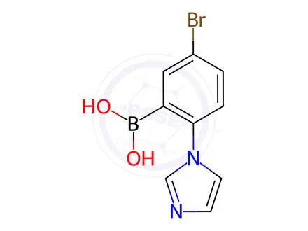 Chemical structure of (5-Bromo-2-(1H-imidazol-1-yl)phenyl)boronic acid