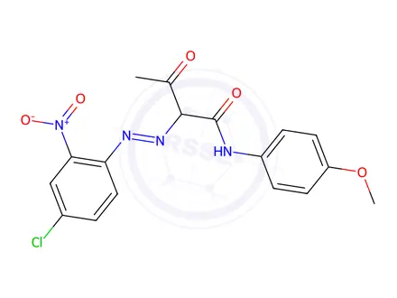Chemical structure of 2-[(4-chloro-2-nitrophenyl)azo]-N-(4-methoxyphenyl)-3-oxobutyramide