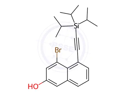 Chemical structure of 4-Bromo-5-((triisopropylsilyl)ethynyl)naphthalen-2-ol