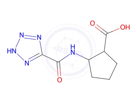 Chemical structure of 2-(1H-1,2,3,4-tetrazole-5-amido)cyclopentane-1-carboxylic acid