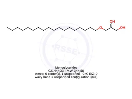 Chemical structure of Monoglycerides