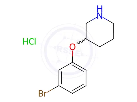 Chemical structure of 3-(3-Bromophenoxy)piperidine hydrochloride