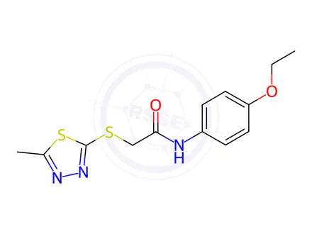 Chemical structure of N-(4-ethoxyphenyl)-2-((5-methyl-1,3,4-thiadiazol-2-yl)thio)acetamide
