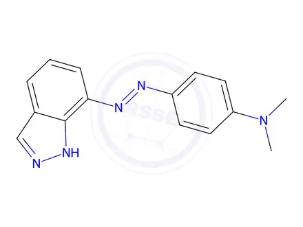 Chemical structure of 1H-Indazole, 7-((p-(dimethylamino)phenyl)azo)-