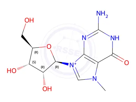 Chemical structure of 7-Methylguanosine