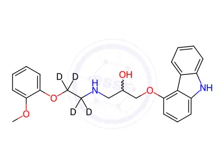 Chemical structure of (±)-Carvedilol D4 (ethyl D4)