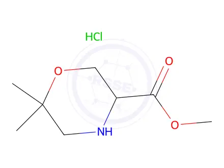 Chemical structure of Methyl 6,6-dimethylmorpholine-3-carboxylate hydrochloride