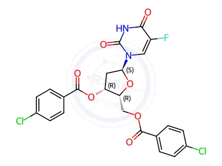 Chemical structure of 3,5-Di-O-p-chlorobenzoyl α-Floxuridine