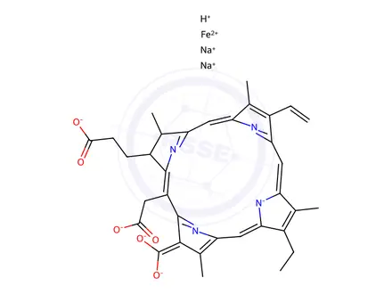 Chemical structure of Chlorophyllinironcomplex