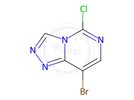 Chemical structure of 1,2,4-Triazolo[4,3-c]pyrimidine, 8-bromo-5-chloro