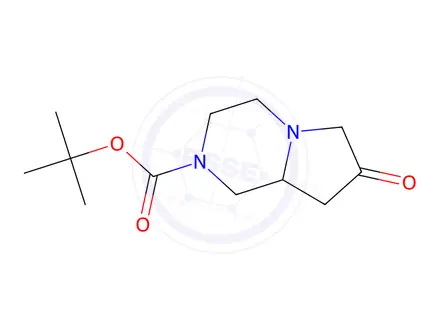 Chemical structure of Tert-butyl 7-oxohexahydropyrrolo[1,2-a]pyrazine-2(1H)-carboxylate