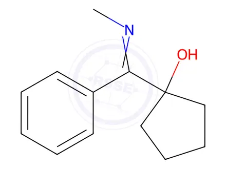 Chemical structure of 1-Hydroxy-cyclopentyl-(phenyl)-n-methylketimin