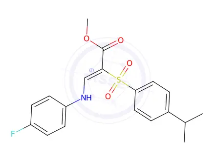 Chemical structure of Methyl (2Z)-3-[(4-fluorophenyl)amino]-2-[4-(propan-2-yl)benzenesulfonyl]prop-2-enoate