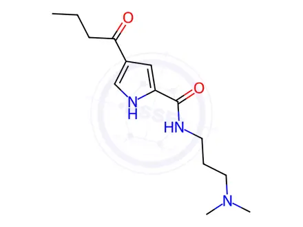 Chemical structure of 4-Butanoyl-N-[3-(dimethylamino)propyl]-1H-pyrrole-2-carboxamide