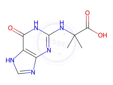 Chemical structure of Alanine, N-(6,7-dihydro-6-oxo-1H-purin-2-yl)-2-methyl-(9CI)