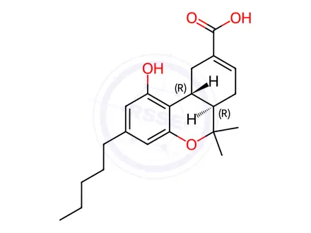 Chemical structure of ∆8-Tetrahydro Cannabinol-11-oic Acid (1.0mg/ml in Acetonitrile)
