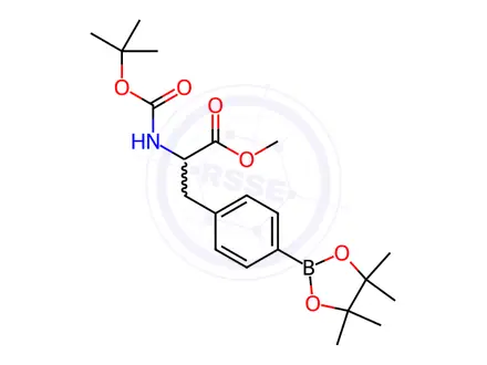 Chemical structure of Phenylalanine, N-[(1,1-diMethylethoxy)carbonyl]-4-(4,4,5,5-tetraMethyl-1,3,2-dioxaborolan-2-yl)-, Methyl ester