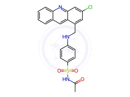 Chemical structure of N-((4-(((3-Chloroacridin-1-yl)methyl)amino)phenyl)sulfonyl)acetamide