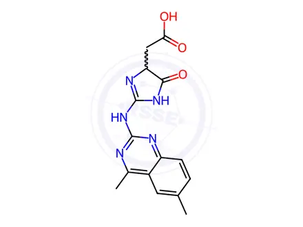 Chemical structure of [2-(4,6-Dimethyl-quinazolin-2-ylamino)-5-oxo-4,5-dihydro-1H-imidazol-4-yl]-acetic acid