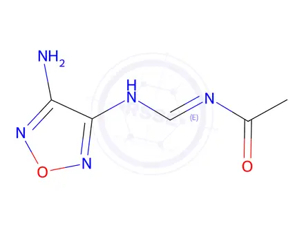 Chemical structure of Acetamide, N-[(4-amino-1,2,5-oxadiazol-3-yl)iminomethyl]-(9CI)