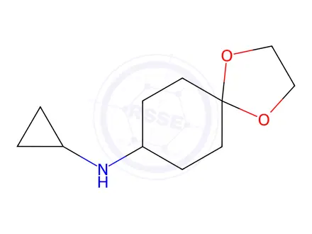 Chemical structure of N-cyclopropyl-1,4-dioxaspiro[4.5]Decan-8-amine
