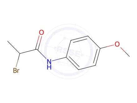Chemical structure of 2-Bromo-N-(4-methoxyphenyl)propanamide