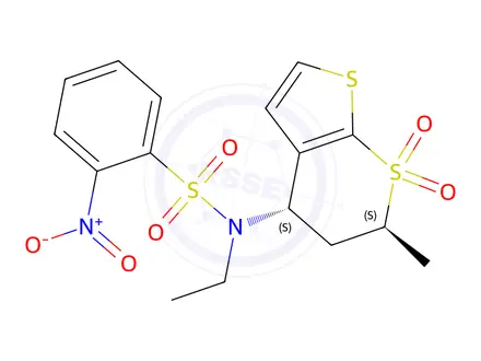 Chemical structure of N-Ethyl-N-((4S,6S)-6-methyl-7,7-dioxido-5,6-dihydro-4H-thieno[2,3-b]thiopyran-4-yl)-2-nitrobenzenesulfonamide