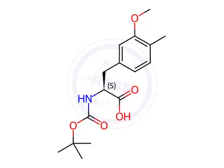 Chemical structure of (2S)-3-(3-methoxy-4-methylphenyl)-2-[(2-methylpropan-2-yl)oxycarbonylamino]propanoic acid